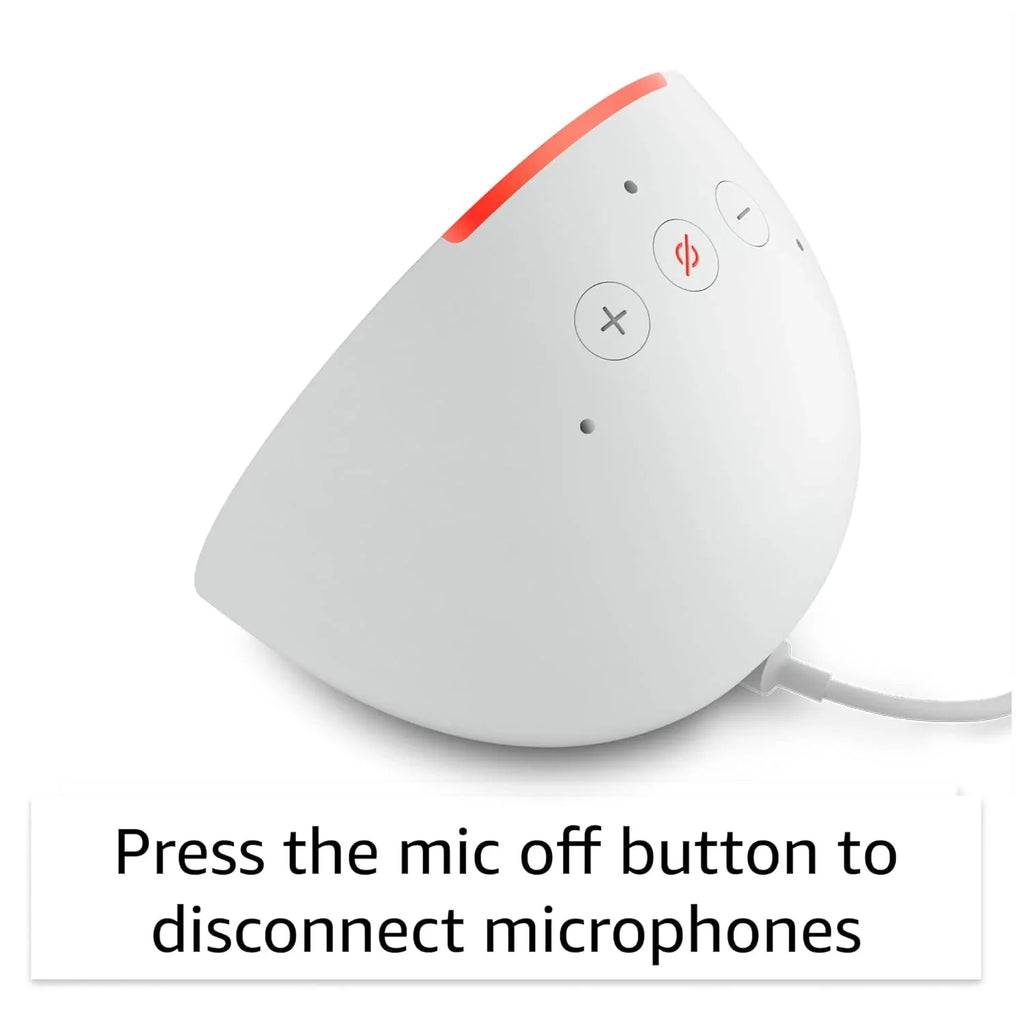 Amazon Echo Pop| Smart speaker with Alexa and Bluetooth| Full sound, balanced bass, crisp vocals| White