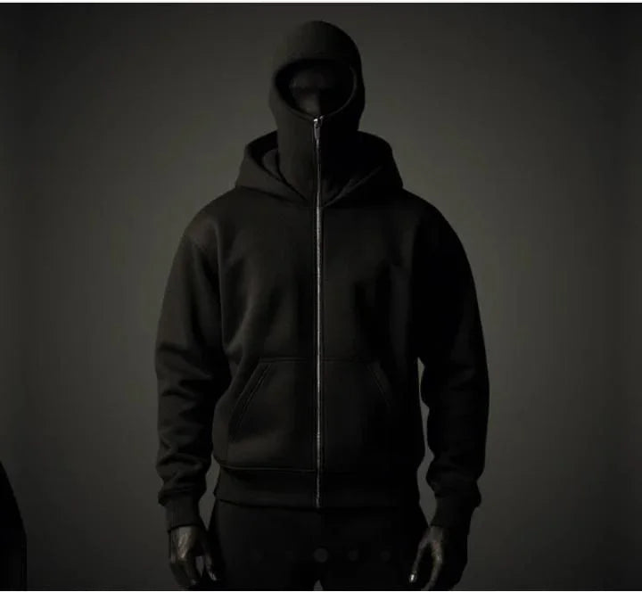 Men's Full Sleeves Zipper Hoodie with Mask