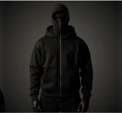 Men's Full Sleeves Zipper Hoodie with Mask