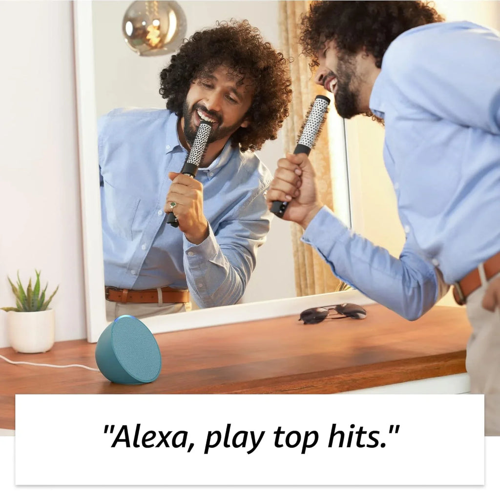 Amazon Echo Pop| Smart speaker with Alexa and Bluetooth| Full sound, balanced bass, crisp vocals| White