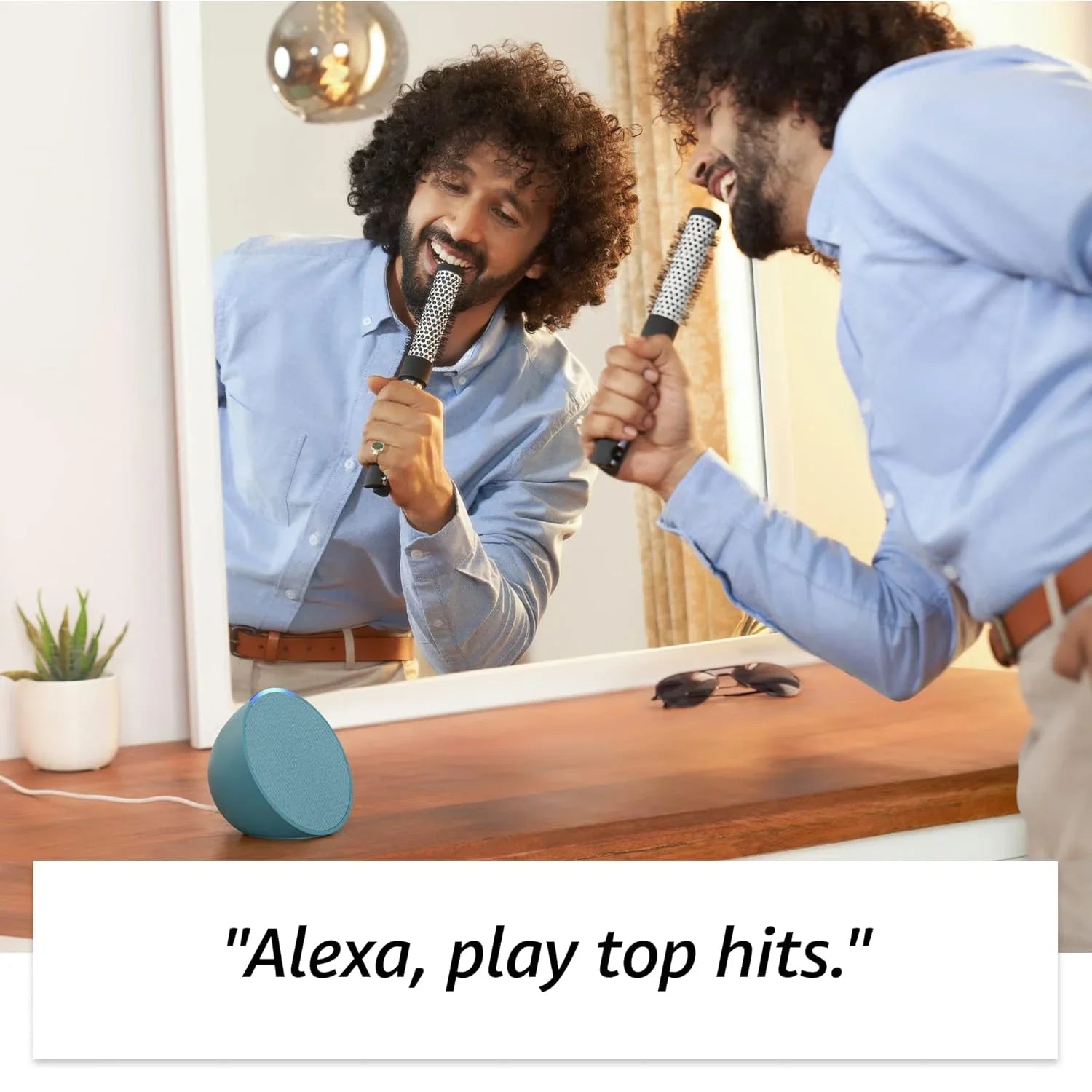 Amazon Echo Pop| Smart speaker with Alexa and Bluetooth| Full sound, balanced bass, crisp vocals| White